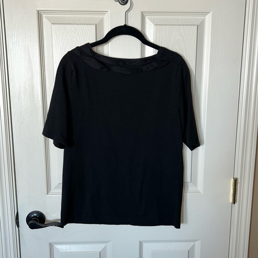 Talbots Black Top w/ Ruffle Detail✨ - Picture 5 of 6